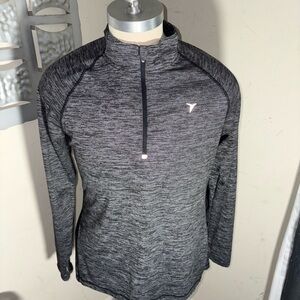 Old Navy Active LADIES Black /Gray Heather Quarter-Zip Pullover(124)